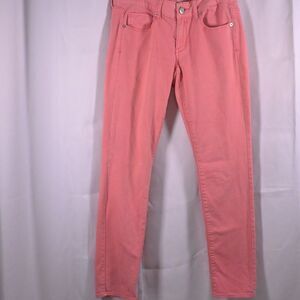 American Eagle Women's 8 Pink Low Rise Skinny Jeans Stretch Denim 31x30
